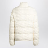Moncler White Cotton-Blend Down Puffer Jacket with Braided Details White