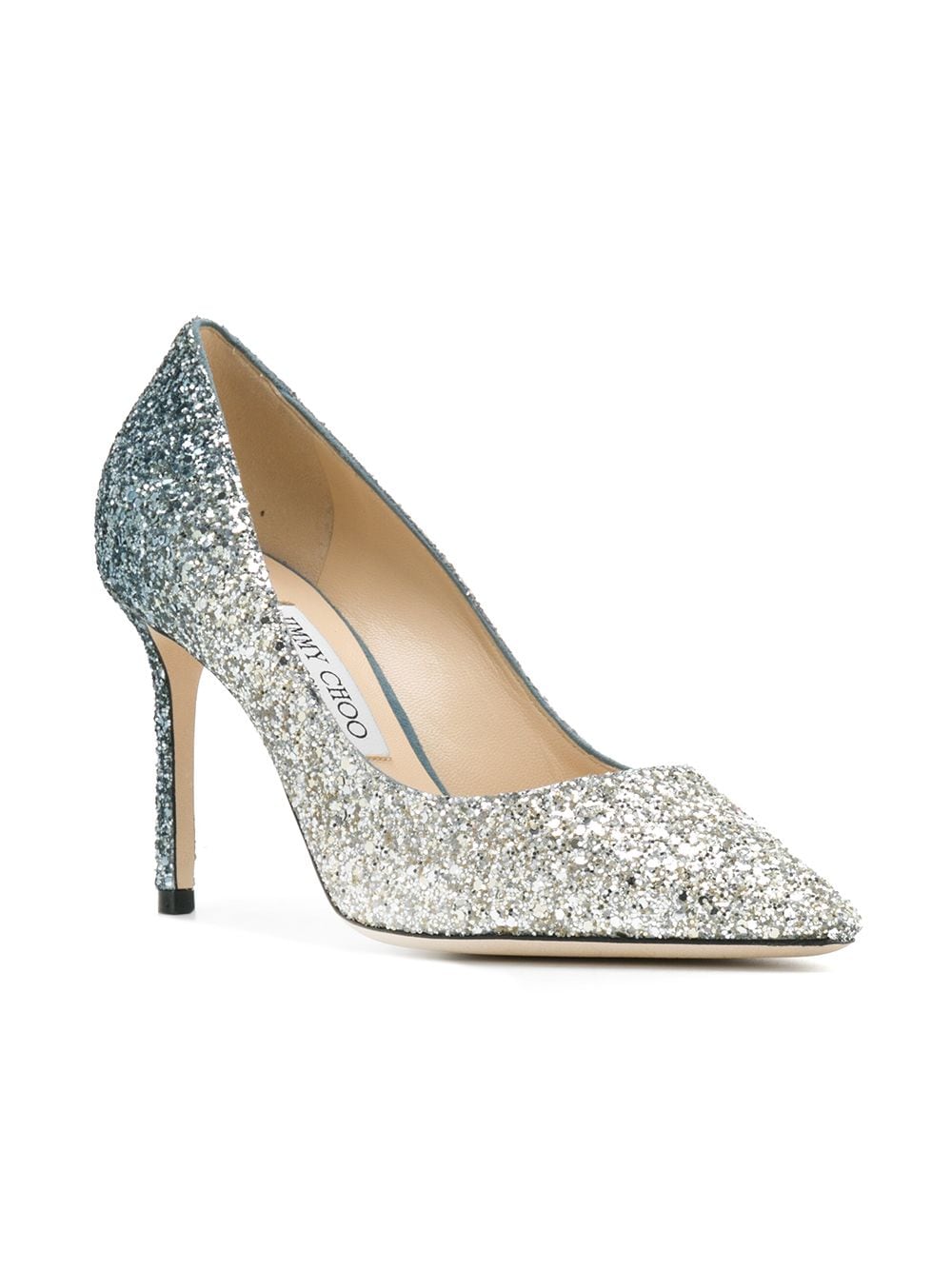 Silver and Dusk Blue Dégradé Romy pumps