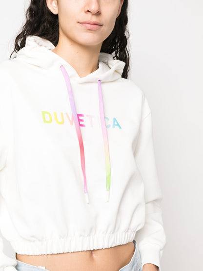 Logo-print cropped hoodie