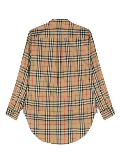 Burberry Vintage Check Stretch-Cotton Shirt Beige