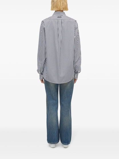 Marc Jacobs Vertical Stripe Cotton Shirt Black