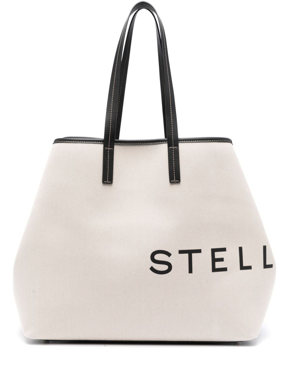 Stella McCartney Logo Print Tote Bags Beige