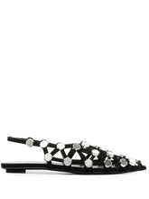 The Attico Rhinestone-Embellished Flat Slingback Black