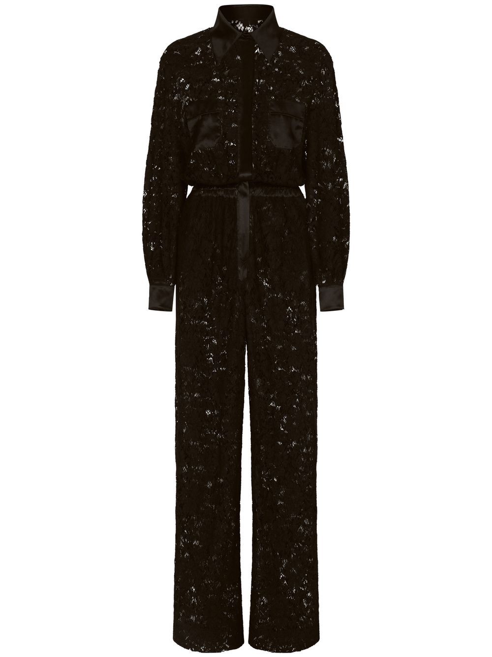 D&amp;G lace-trim long-sleeve jumpsuit