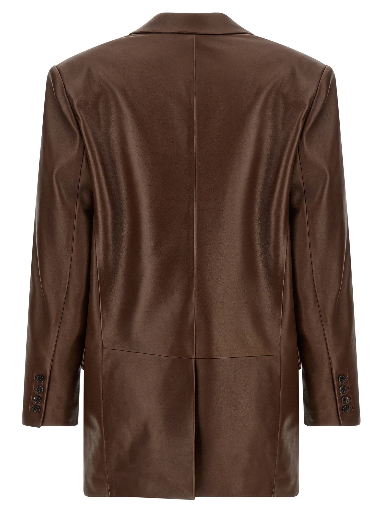 Saint Laurent Leather Blazer Brown