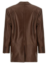 Saint Laurent Leather Blazer Brown