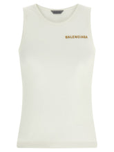Balenciaga Logo Embroidery Tank Top White