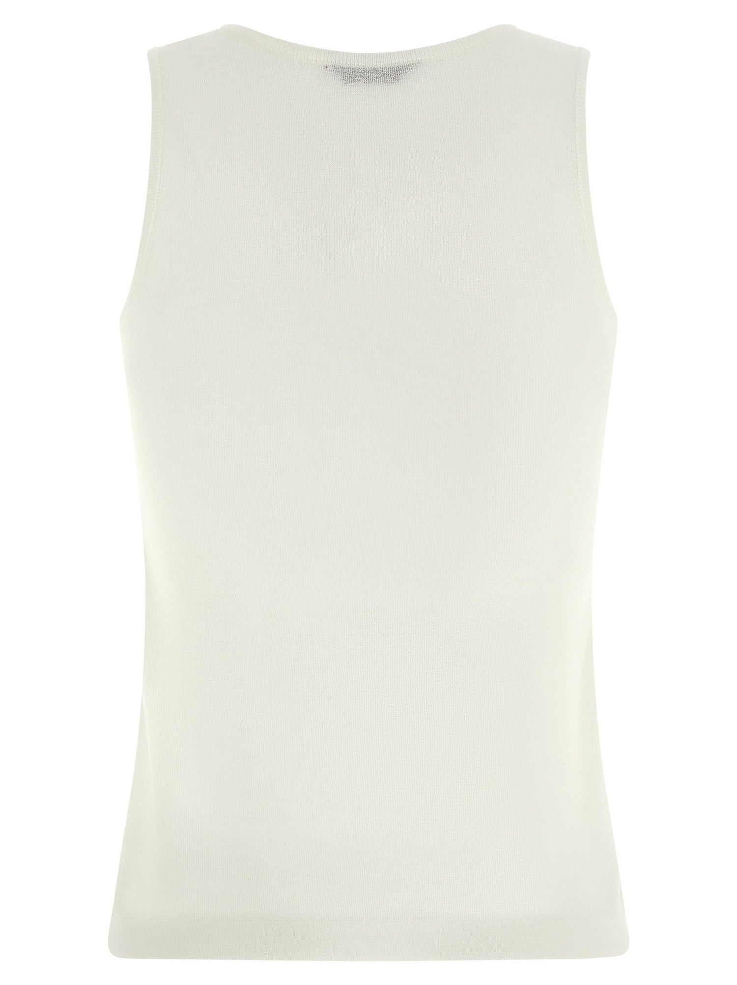 Balenciaga Logo Embroidery Tank Top White