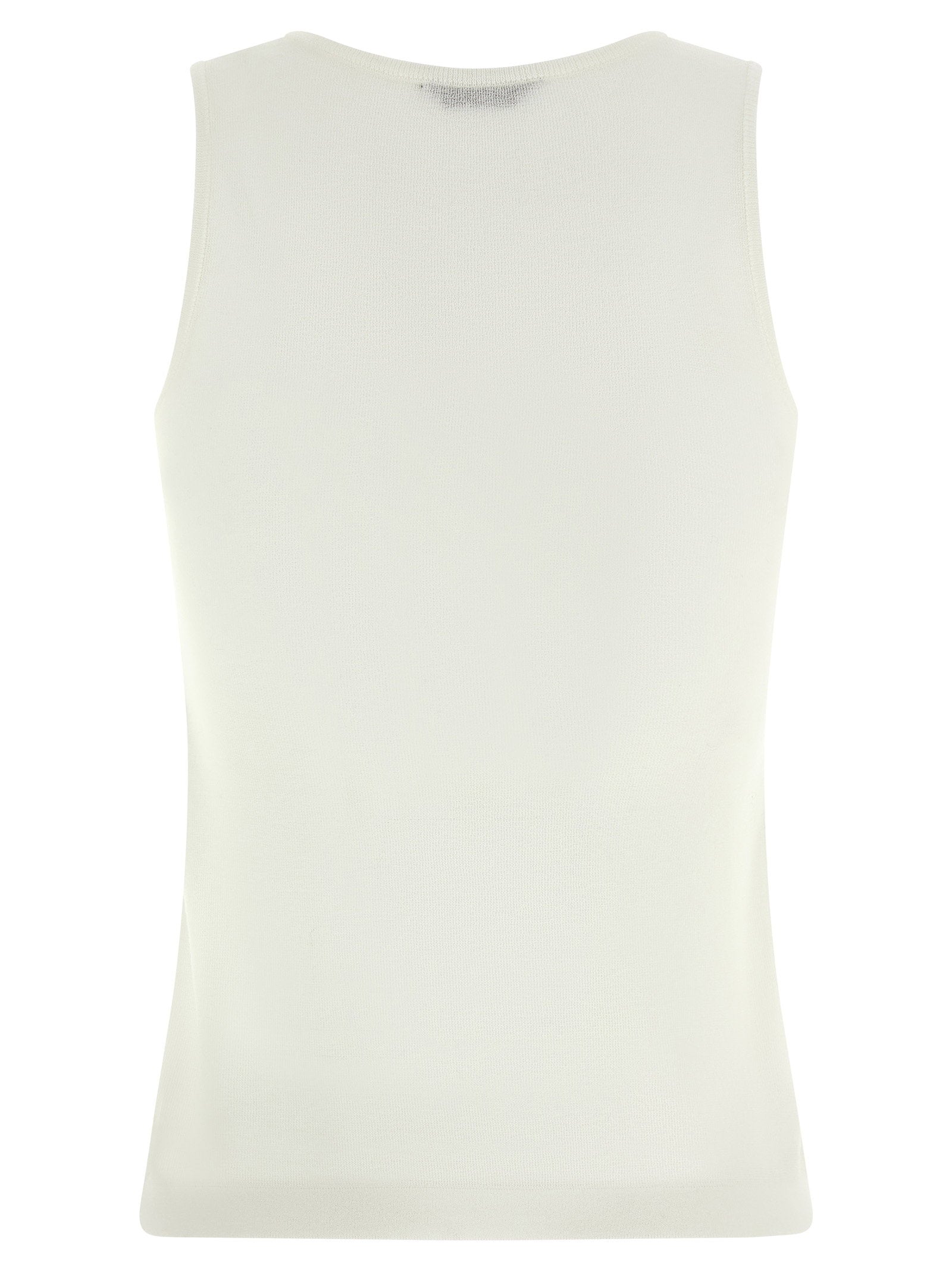 Balenciaga Logo Embroidery Tank Top White