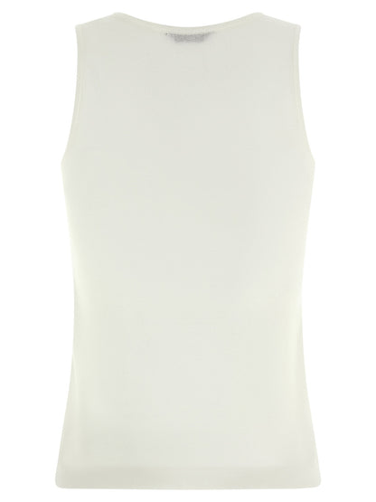 Balenciaga Logo Embroidery Tank Top White