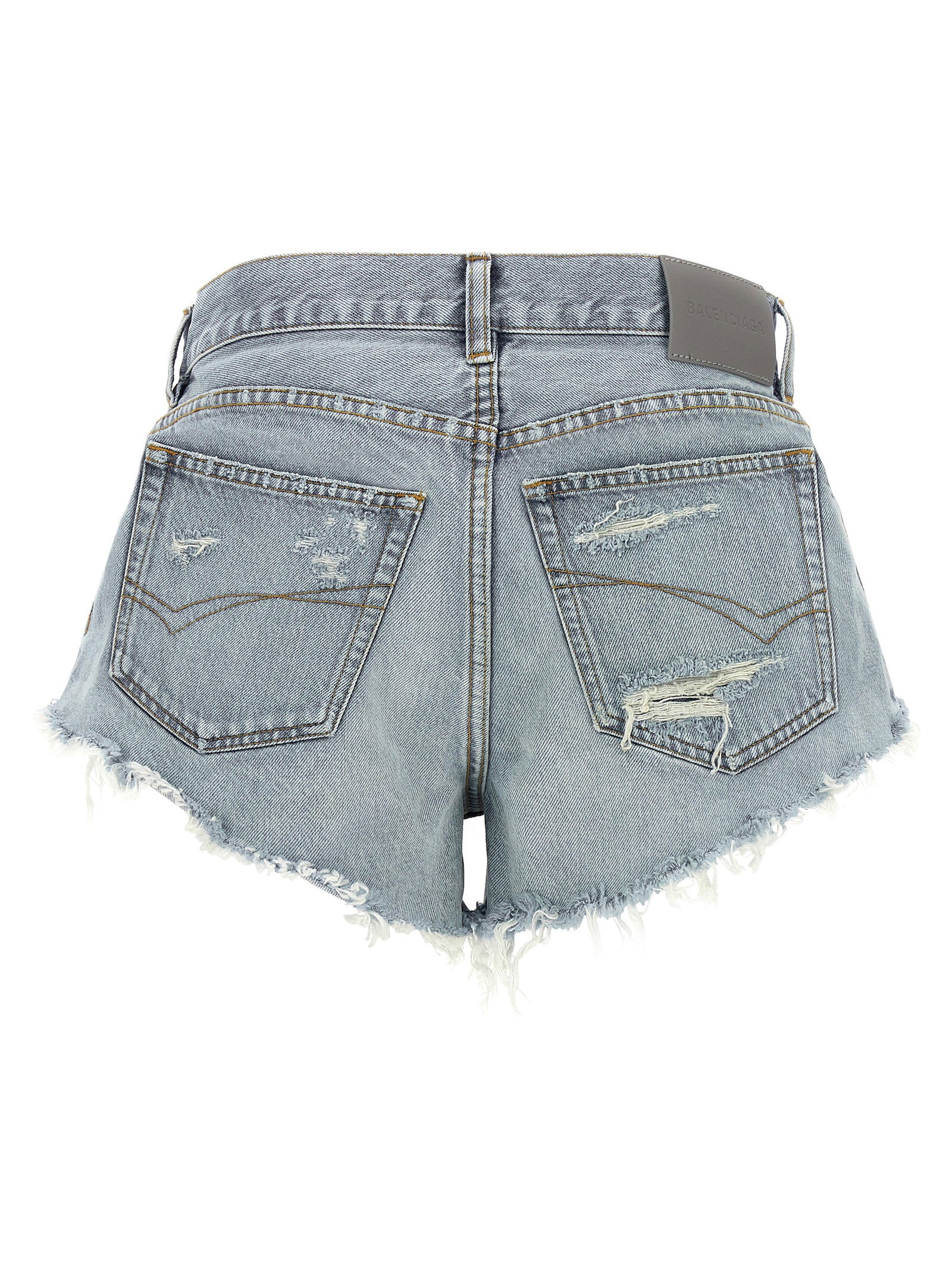 Balenciaga Denim Shorts Light Blue