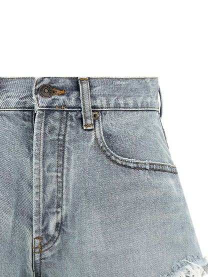 Balenciaga Denim Shorts Light Blue