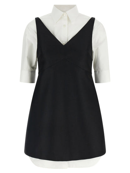 Balenciaga Chemisier Ibrido Dress White/Black