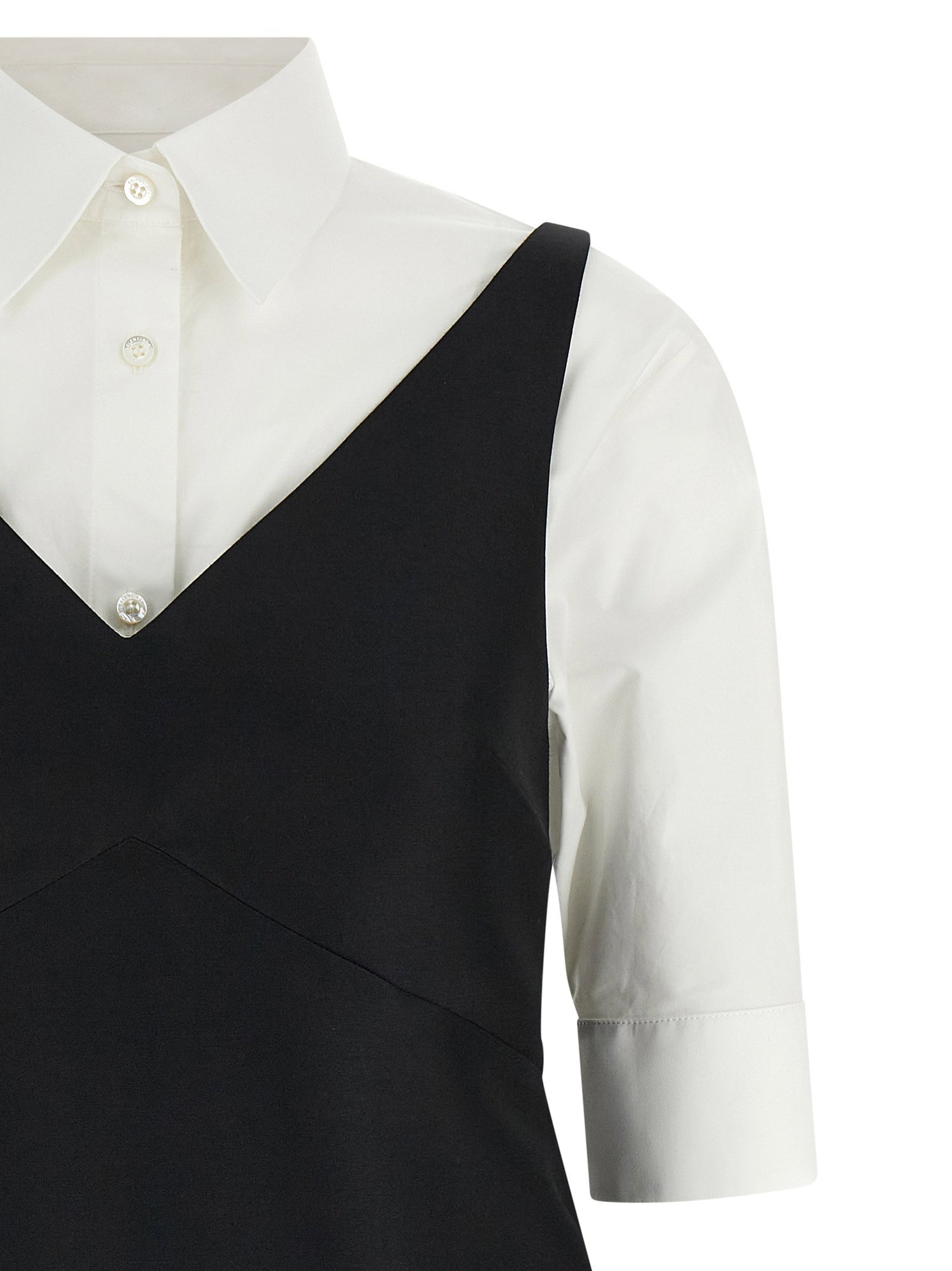 Balenciaga Chemisier Ibrido Dress White/Black
