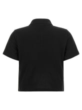 Saint Laurent Cassandre Crop Polo Shirt Black