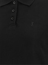 Saint Laurent Cassandre Crop Polo Shirt Black