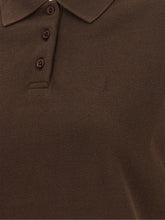 Saint Laurent Cassandre Crop Polo Shirt Brown