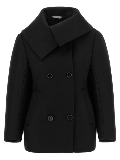 Balenciaga Asymmetrical Neck Caban Black
