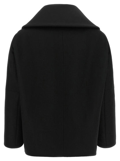 Balenciaga Asymmetrical Neck Caban Black