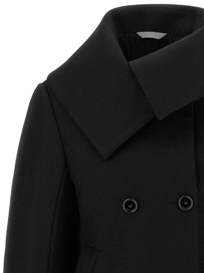Balenciaga Asymmetrical Neck Caban Black