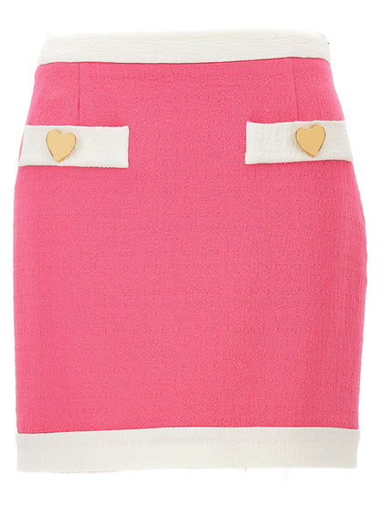Moschino Heart Buttons Skirt Pink