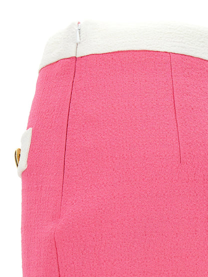 Moschino Heart Buttons Skirt Pink