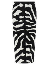 Moschino Zebra Intarsia Skirt White/Black