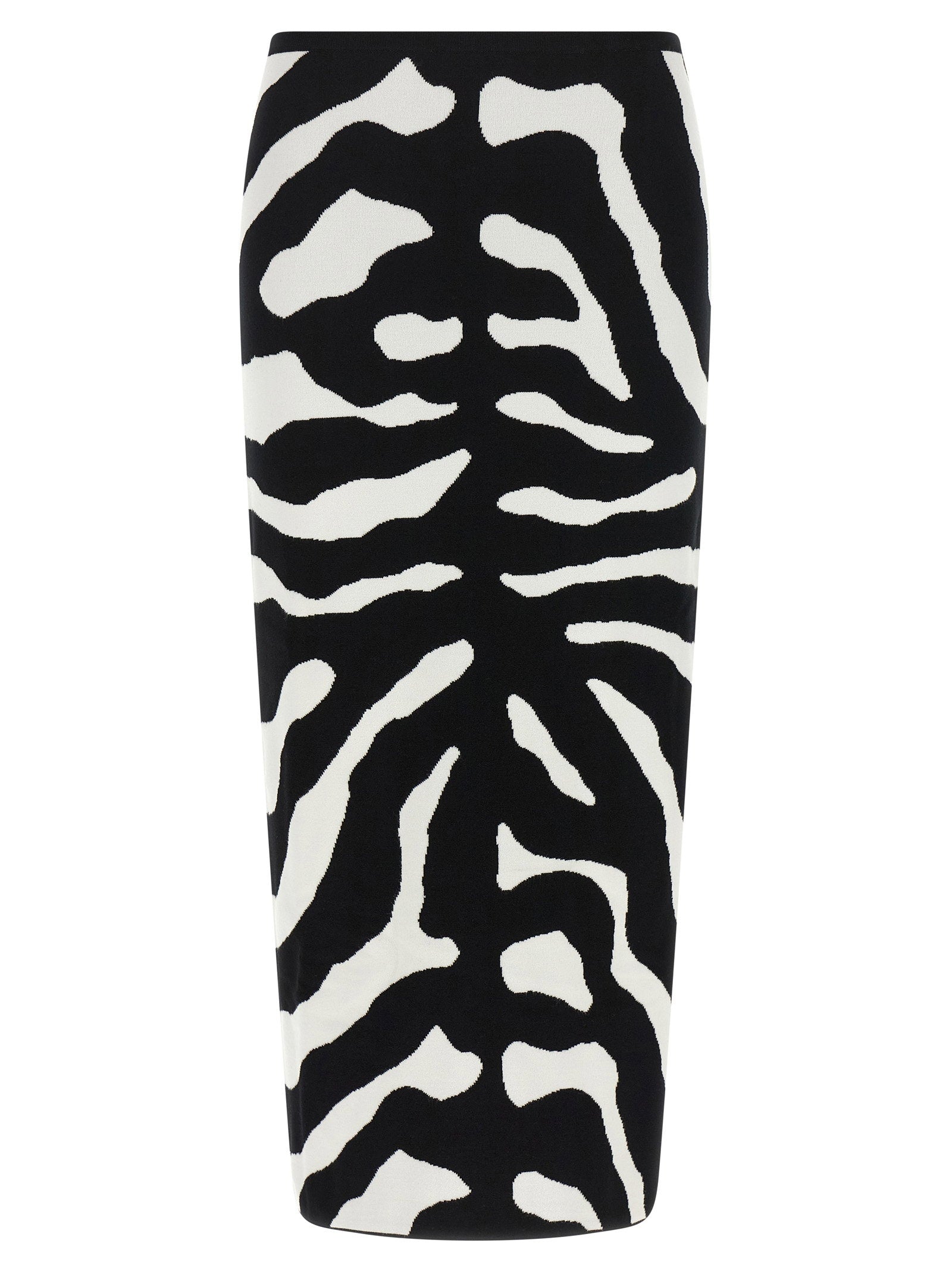 Moschino Zebra Intarsia Skirt White/Black