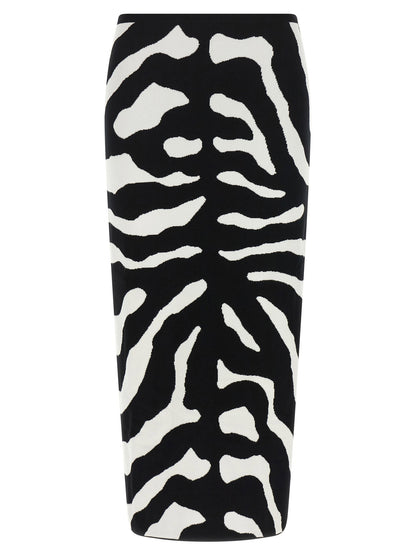 Moschino Zebra Intarsia Skirt White/Black