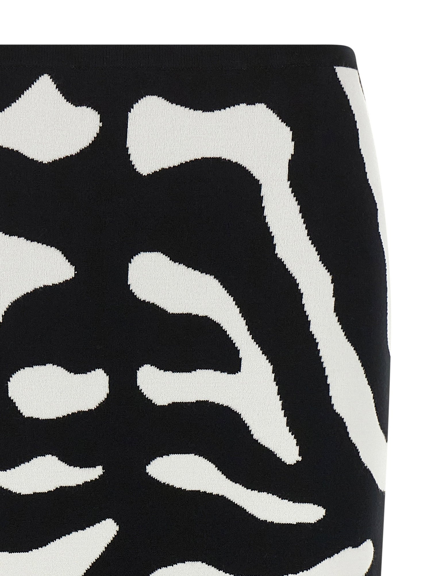 Moschino Zebra Intarsia Skirt White/Black