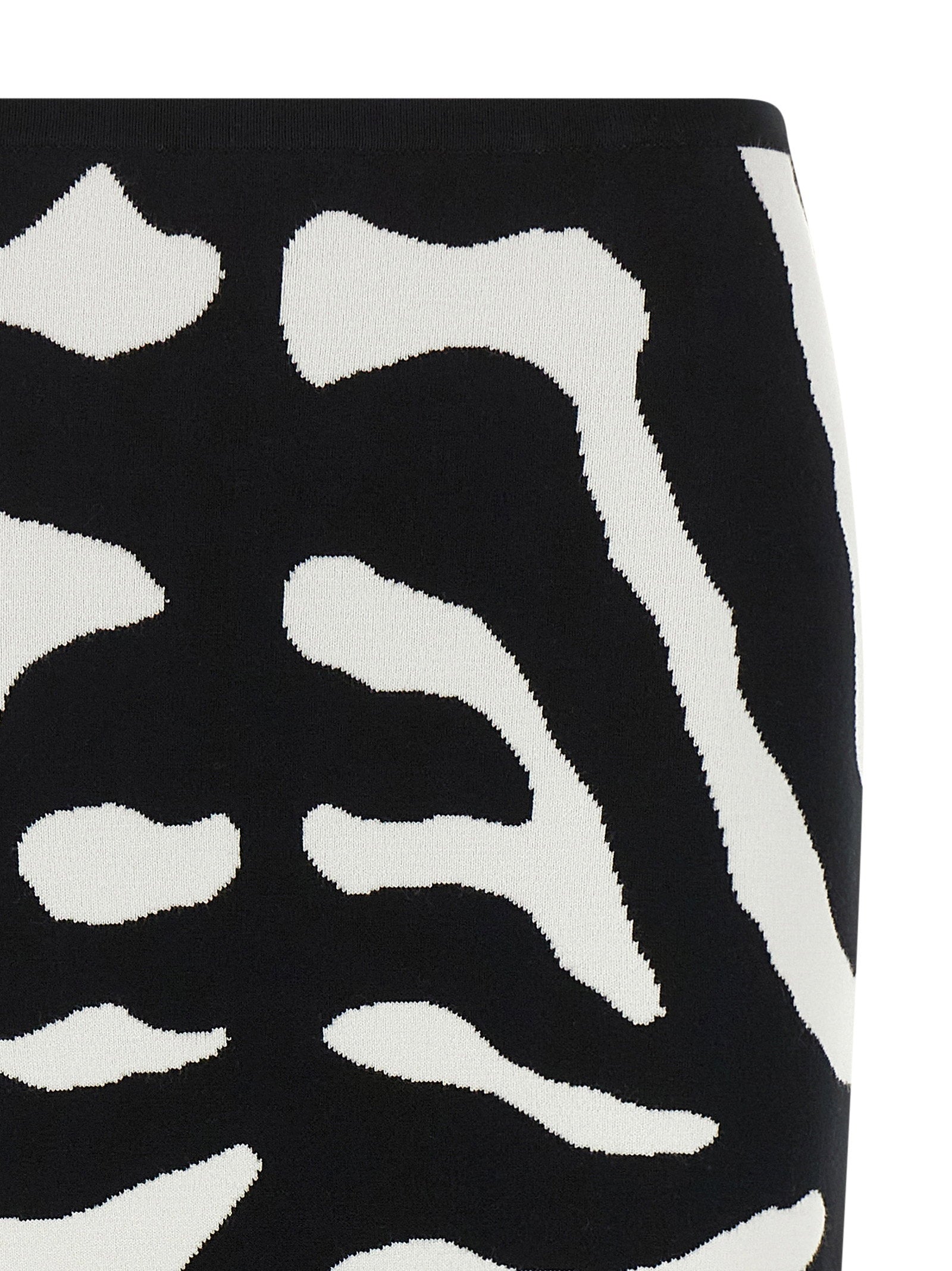 Moschino Zebra Intarsia Skirt White/Black