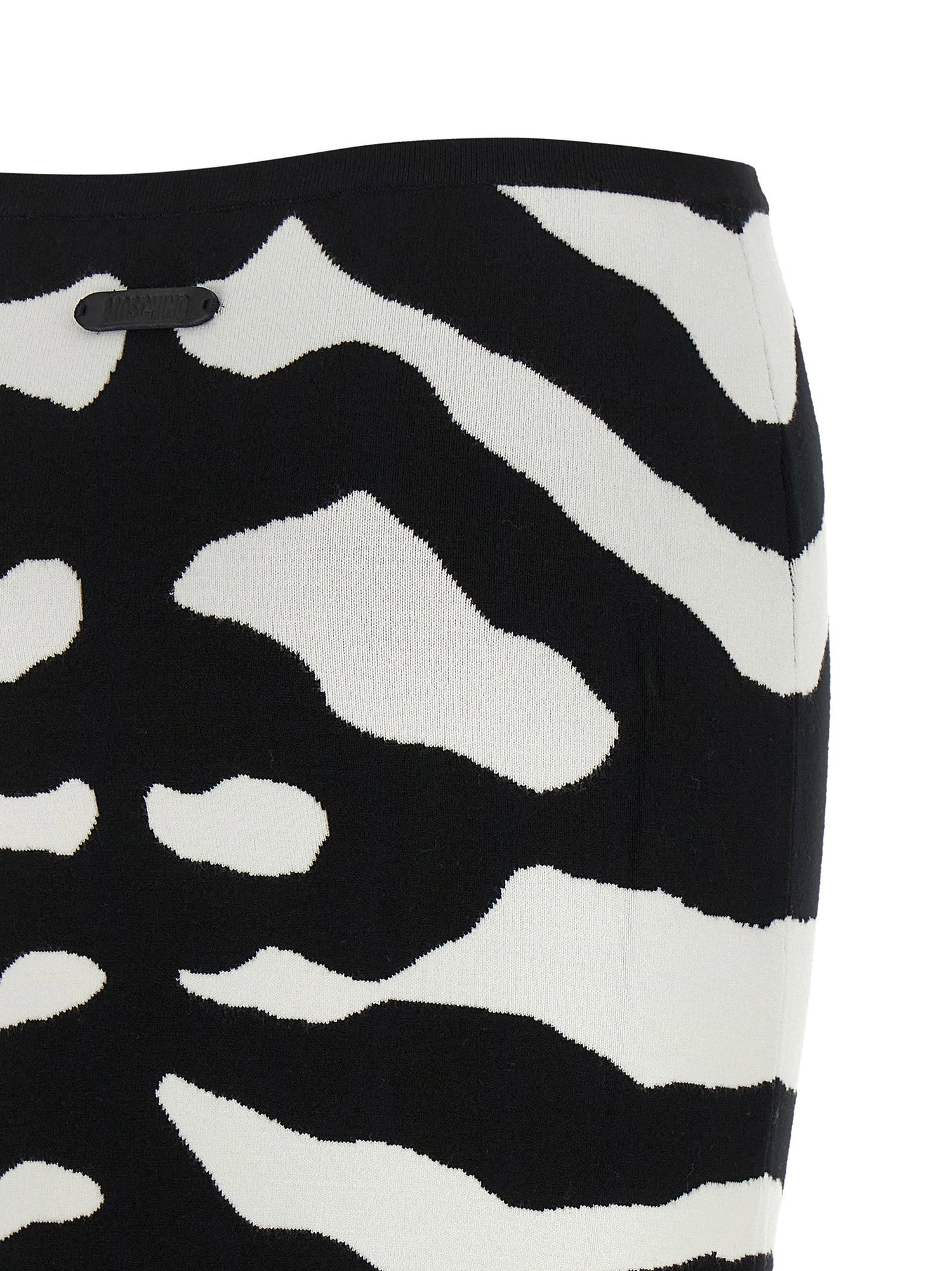 Moschino Zebra Intarsia Skirt White/Black