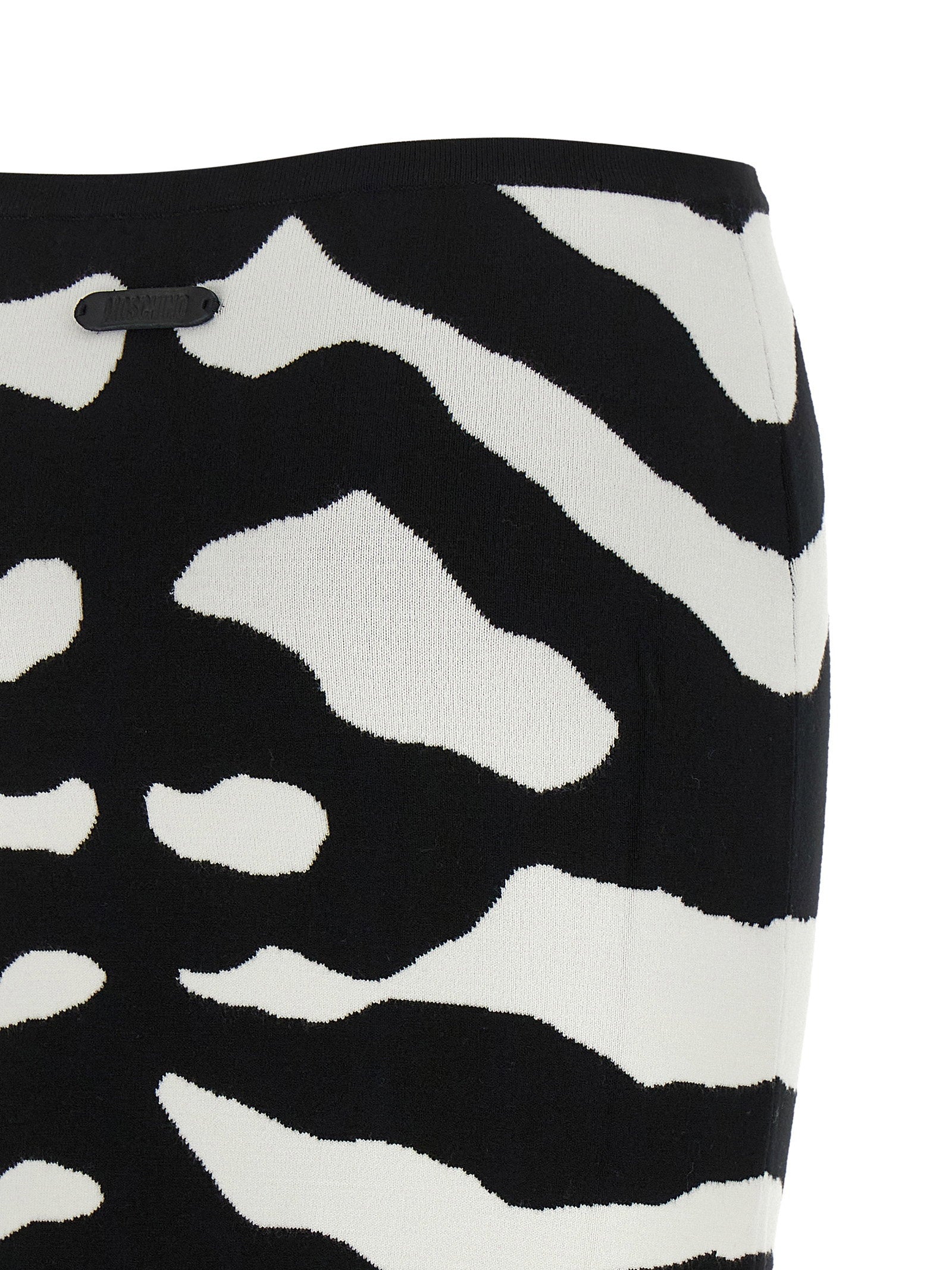 Moschino Zebra Intarsia Skirt White/Black