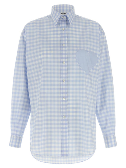 Moschino Heart Vichy Shirt Light blue
