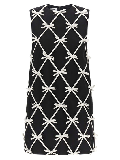 Moschino Bow Dress White/black