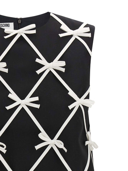Moschino Bow Dress White/black