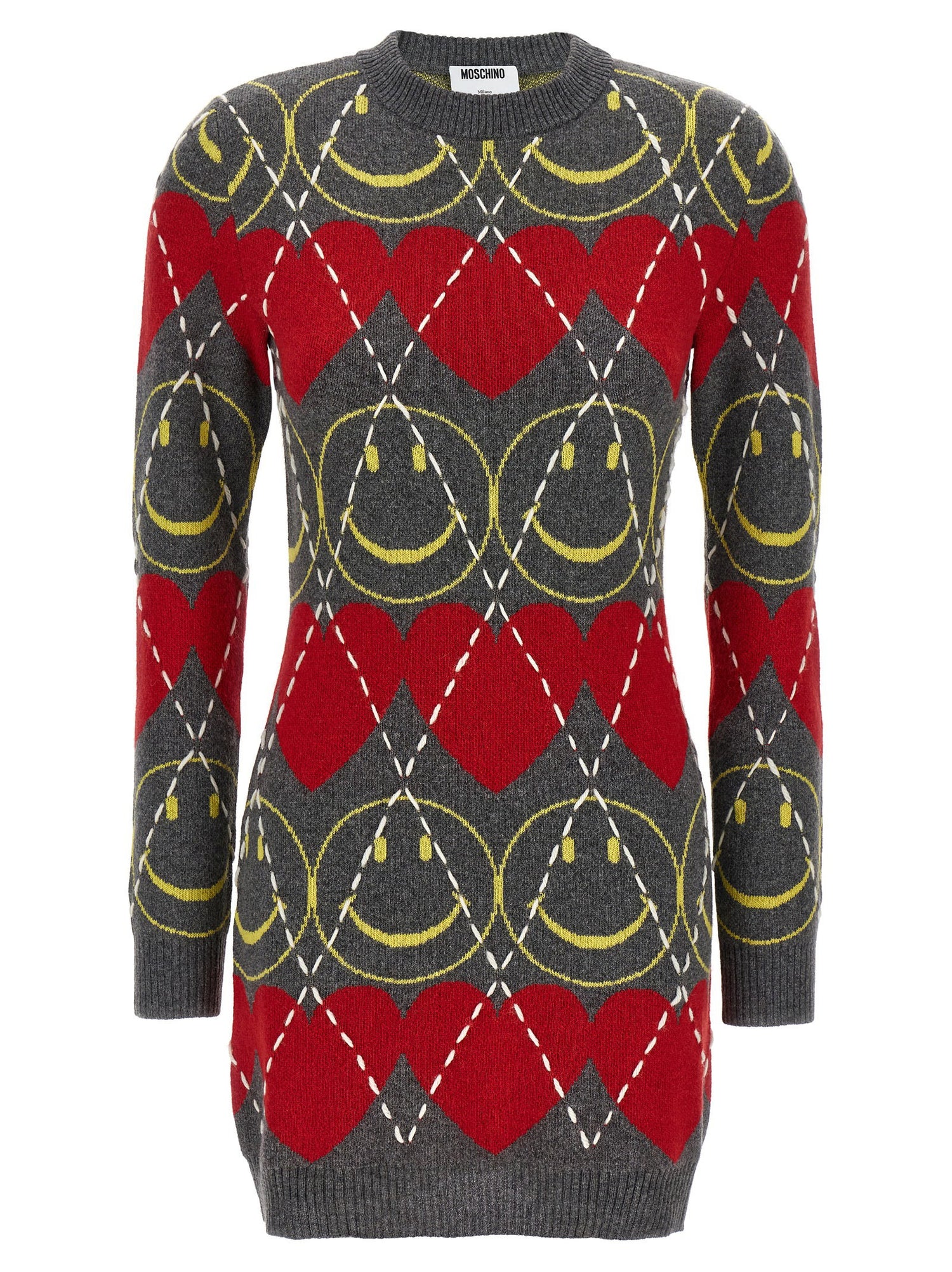 Moschino Smiley® Wool Dress Multicolor