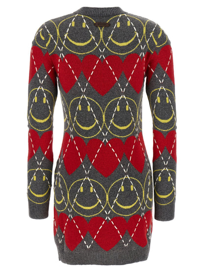 Moschino Smiley® Wool Dress Multicolor