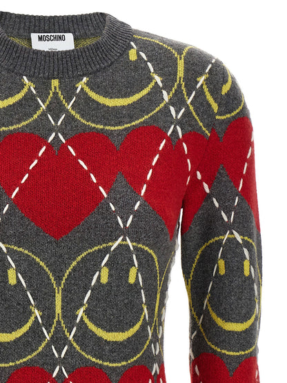 Moschino Smiley® Wool Dress Multicolor