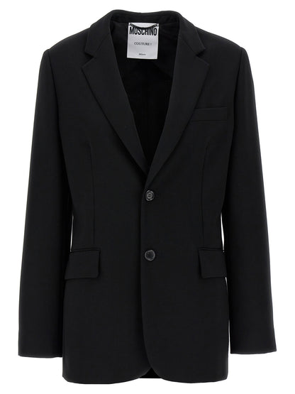 Moschino Single-breasted Martingale Blazer Black