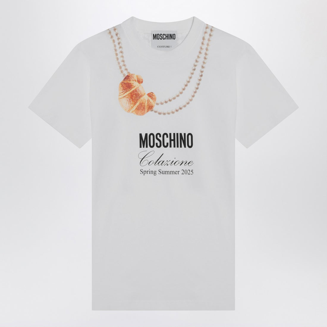 Moschino Breakfast Logo Cotton T-Shirt White