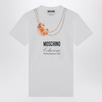 Moschino Breakfast Logo Cotton T-Shirt White