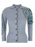 Moschino Distressed Argyle Cardigan Light blue