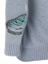 Moschino Distressed Argyle Cardigan Light blue