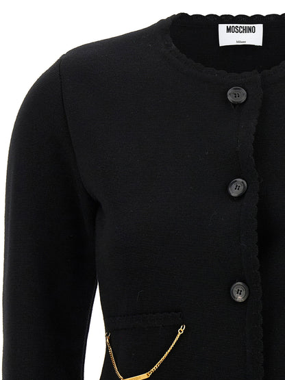 Moschino Chain Cardigan Black