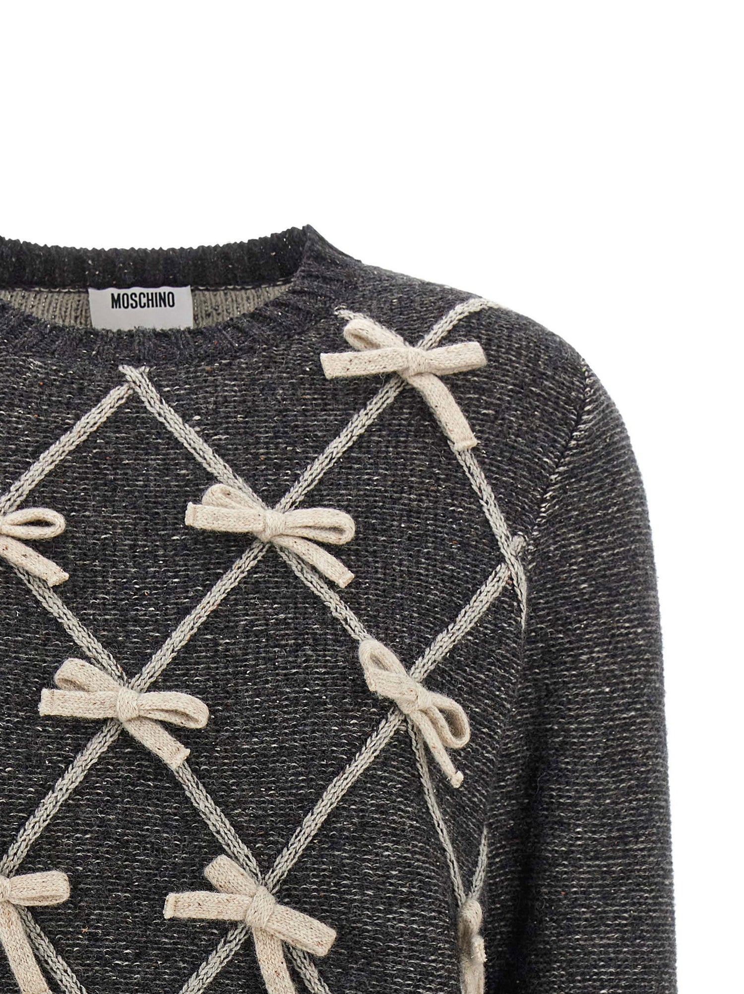 Moschino Bow Sweater Gray