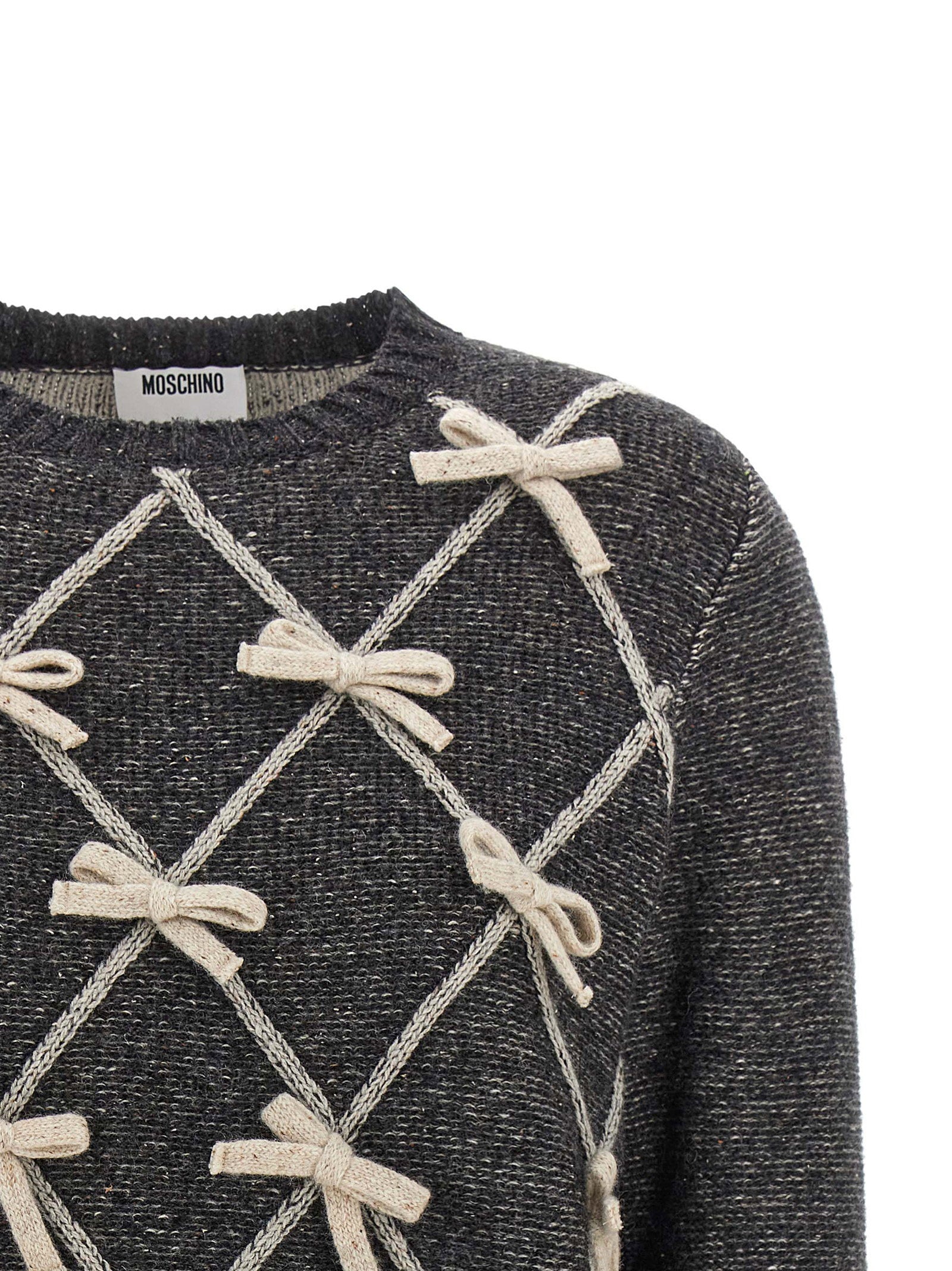 Moschino Bow Sweater Gray
