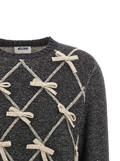 Moschino Bow Sweater Gray