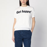Moschino Get Happy White Cotton Intarsia T-Shirt White