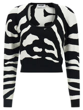 Moschino Zebra Intarsia Sweater Black  